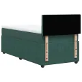 cadre de lit avec matelas Vert foncé 90x190 cm
