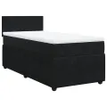 cadre de lit avec matelas Noir 90x200 cm Velours