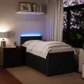 cadre de lit avec matelas Noir 90x200 cm Velours