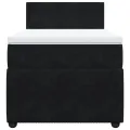 cadre de lit avec matelas Noir 90x200 cm Velours