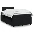 cadre de lit avec matelas Noir 120x200 cm Velours