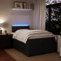 cadre de lit avec matelas Noir 120x200 cm Velours