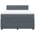 cadre de lit et matelas Gris foncé 140x190cm Velours
