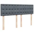 cadre de lit et matelas Gris foncé 140x190cm Velours