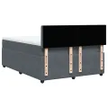 cadre de lit et matelas Gris foncé 140x190cm Velours