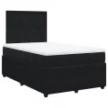 cadre de lit avec matelas Noir 120x200 cm Velours