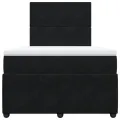 cadre de lit avec matelas Noir 120x200 cm Velours