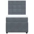 cadre de lit et matelas Gris foncé 90x190 cm Velours