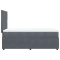 cadre de lit et matelas Gris foncé 90x190 cm Velours