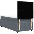 cadre de lit et matelas Gris foncé 90x190 cm Velours