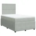 cadre de lit et matelas Gris clair 120x200cm Velours