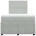 cadre de lit et matelas Gris clair 120x200cm Velours