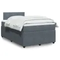cadre de lit et matelas Gris foncé 120x200cm Velours