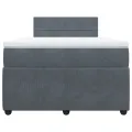 cadre de lit et matelas Gris foncé 120x200cm Velours