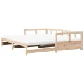 Lit de jour et lit gigogne et matelas 90x200 cm bois pin massif