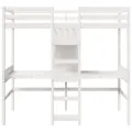 Cadre de lit superposé sans matelas blanc 75x190 cm pin massif