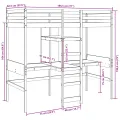 Cadre de lit superposé sans matelas blanc 75x190 cm pin massif