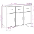 Buffet chêne sonoma 97x32,5x74,5 cm bois d'ingénierie