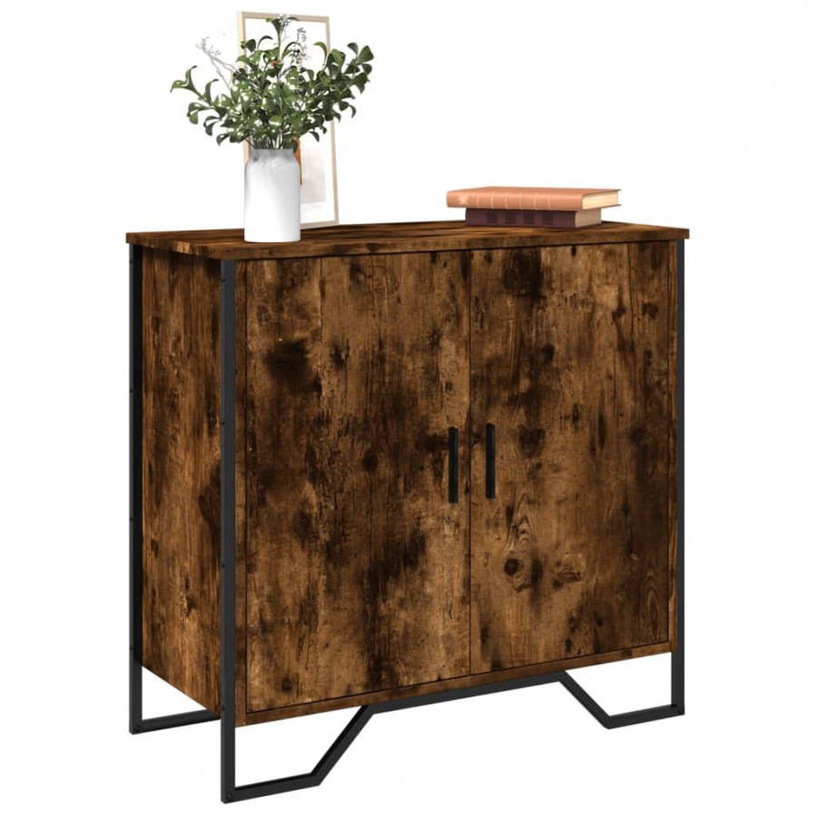 Buffet chêne fumé 78x35,5x74,5 cm bois d'ingénierie