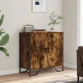 Buffet chêne fumé 78x35,5x74,5 cm bois d'ingénierie