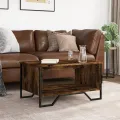 Table basse chêne fumé 75x51x40 cm bois d'ingénierie