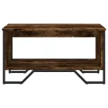 Table basse chêne fumé 75x51x40 cm bois d'ingénierie