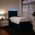 cadre de lit avec matelas bleu 80x200 cm velours