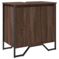 Armoire lavabo de salle de bain chêne marron 60x35x60 cm