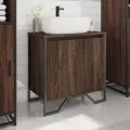 Armoire lavabo de salle de bain chêne marron 60x35x60 cm