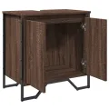 Armoire lavabo de salle de bain chêne marron 60x35x60 cm
