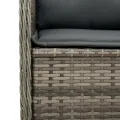 Canapé d'angle de jardin avec coussins gris résine tressée