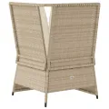 Canapé d'angle de jardin avec coussins beige résine tressée