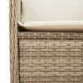 Canapé d'angle de jardin avec coussins beige résine tressée