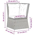 Canapé d'angle de jardin avec coussins beige résine tressée