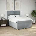 cadre de lit avec matelas Gris clair 160x200cm Tissu