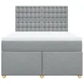 cadre de lit avec matelas Gris clair 160x200cm Tissu