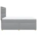 cadre de lit avec matelas Gris clair 160x200cm Tissu