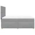 cadre de lit avec matelas Gris clair 160x200cm Tissu