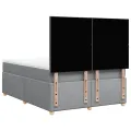 cadre de lit avec matelas Gris clair 160x200cm Tissu