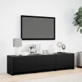 Meuble TV avec LED noir 165x34x40 cm bois d'ingénierie