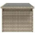 Table de jardin dessus en verre gris clair 100x55x73 cm rotin