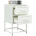Tables de chevet 2 pcs blanc 36x39x60,5 cm acier