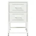 Tables de chevet 2 pcs blanc 36x39x60,5 cm acier