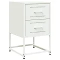 Tables de chevet 2 pcs blanc 36x39x60,5 cm acier
