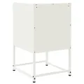 Tables de chevet 2 pcs blanc 36x39x60,5 cm acier