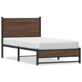 Cadre de lit en métal sans matelas chêne marron 80x200 cm