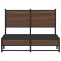 Cadre de lit en métal sans matelas chêne marron 120x200 cm