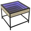 Table basse avec LED infini chêne sonoma 50x50x41 cm