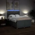 cadre de lit avec matelas Gris foncé 140x190cm Tissu