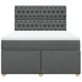 cadre de lit avec matelas Gris foncé 140x190cm Tissu